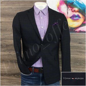 Tommy Hilfiger Mens Blazer Sport Coat Two Button Jacket Wool‎ 40R Casual Suits